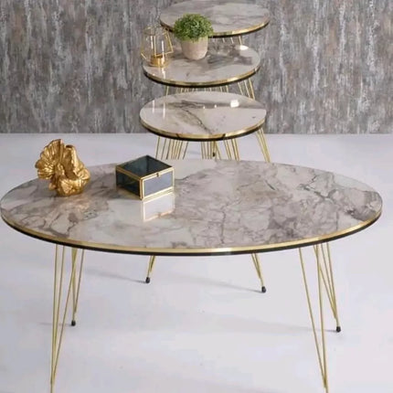 Marble Edge Elegance Table Set