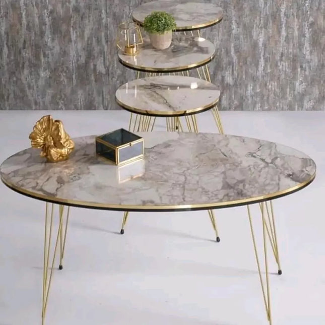 Marble Edge Elegance Table Set