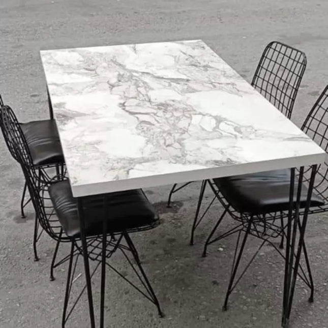 Contrast Marble Dining Set