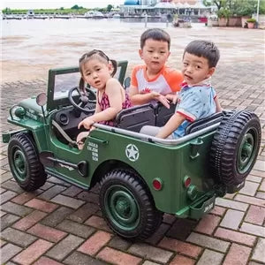 Military jeep electric ride on car