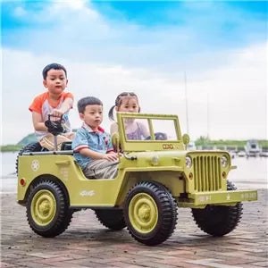 Military jeep electric ride on car